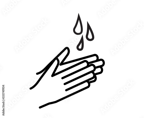 Hand wash icon isolated on white background. Simple flat pictogram for web. Vector eps10 stock illustration