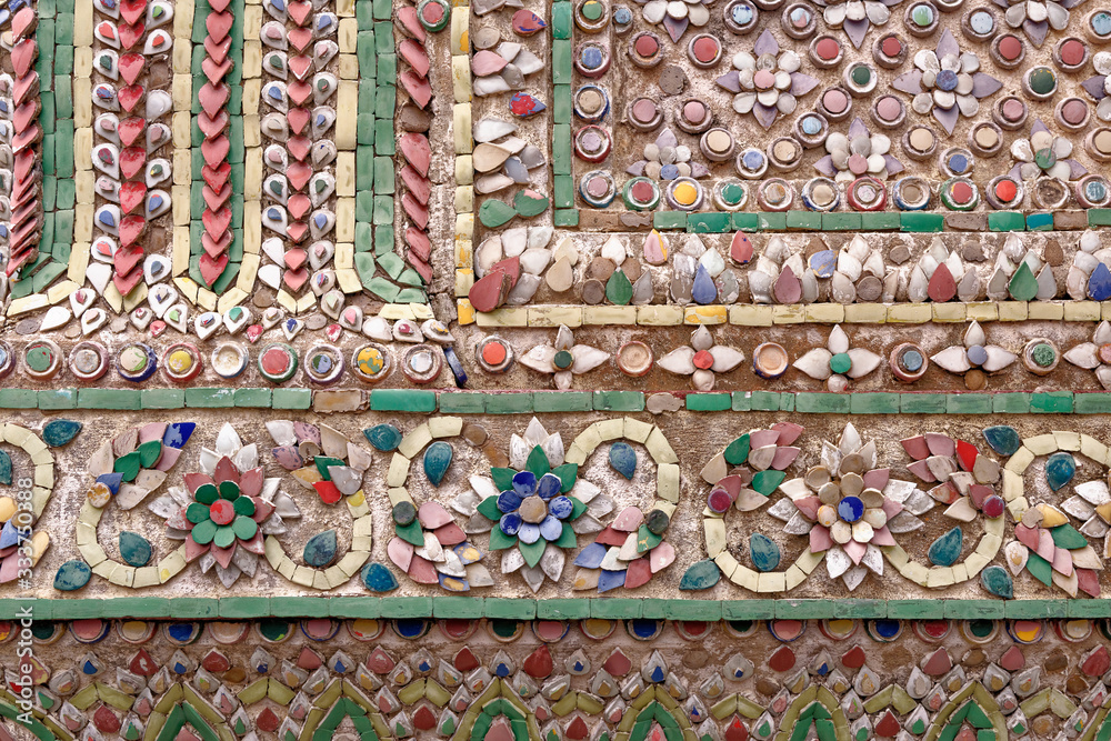 Detail of decorative ceramic work - Grand Palace - Bangkok Detail of decorative ceramic work - Grand Palace - Bangkok