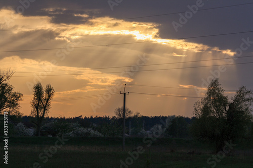 sunset in the Ukrainian village