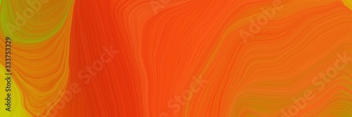 elegant futuristic banner background with orange red, dark golden rod and golden rod color. abstract waves illustration