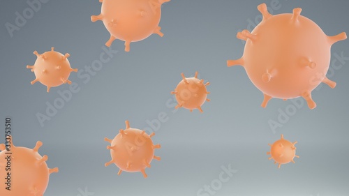 Orange corona covid virus background