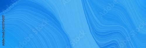 elegant creative banner with dodger blue  corn flower blue and strong blue color. elegant curvy swirl waves background illustration