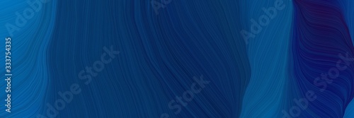 elegant futuristic banner background with midnight blue, strong blue and teal green color. modern curvy waves background design