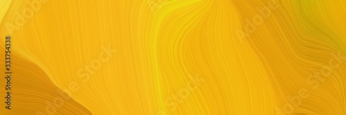 elegant beautiful futuristic banner with vivid orange, dark golden rod and gold color. smooth swirl waves background illustration
