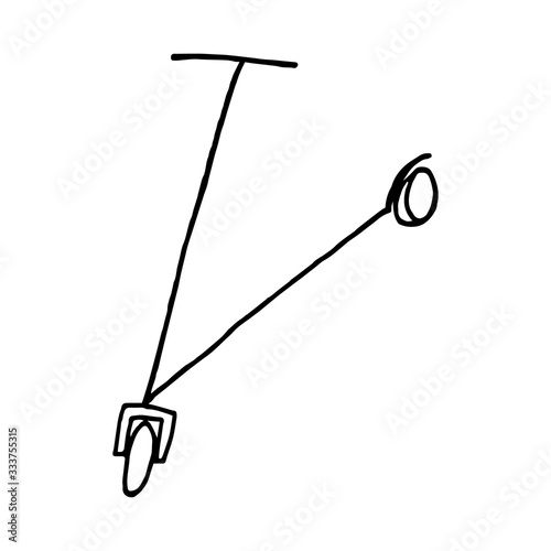 doodle scooter on a white background in isolation.Vector hand drawn illustration