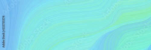 elegant futuristic background banner with sky blue, corn flower blue and aqua marine color. elegant curvy swirl waves background illustration