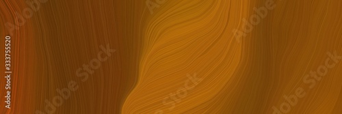 elegant dynamic futuristic banner. modern curvy waves background illustration with chocolate, dark golden rod and saddle brown color