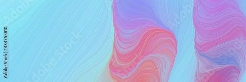 smooth landscape orientation graphic with waves. contemporary waves design with baby blue, pale violet red and light pastel purple color © Eigens