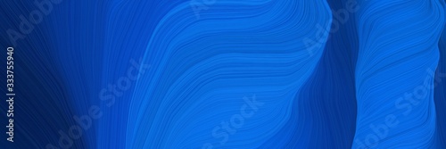 elegant creative banner with strong blue, midnight blue and dodger blue color. modern curvy waves background design © Eigens