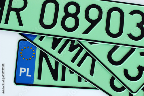 Polska tablica rejestracyjna, zielona, ekologiczna - samochody elektryczne