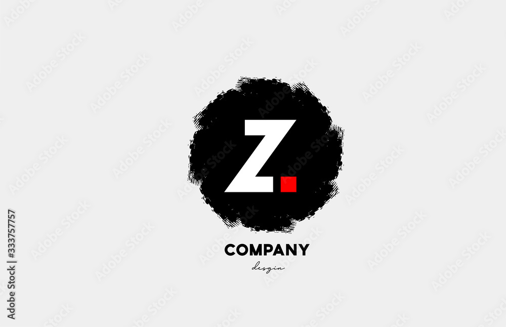 Z red white black letter alphabet logo icon with grunge design for company and business Z red white black letter alphabet logo icon with grunge design for company and business