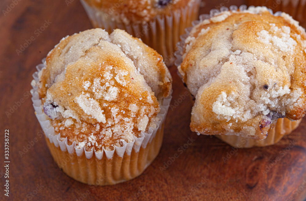 blueberry muffins ready for eat on table blueberry muffins ready for eat on table