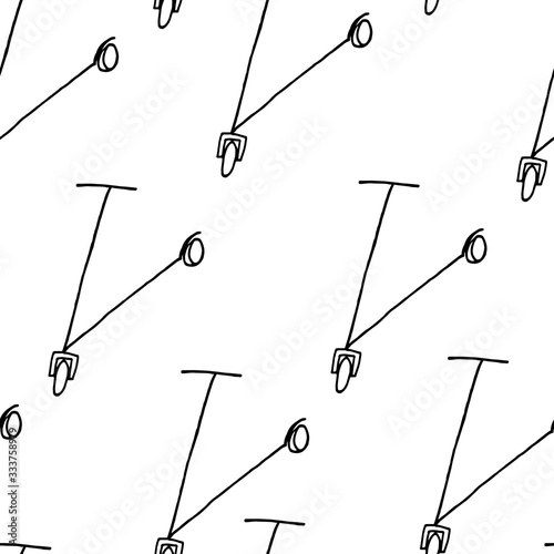 seamless pattern scooter background, simple design. doodle scooter. Vector hand drawn illustration