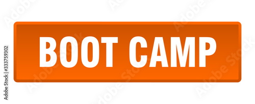 boot camp button. boot camp square orange push button
