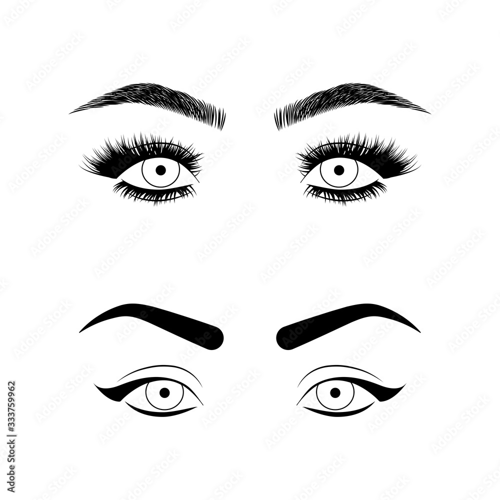 Eyebrows and eyelashes illustration for beauty salon Eyebrows and eyelashes illustration for beauty salon