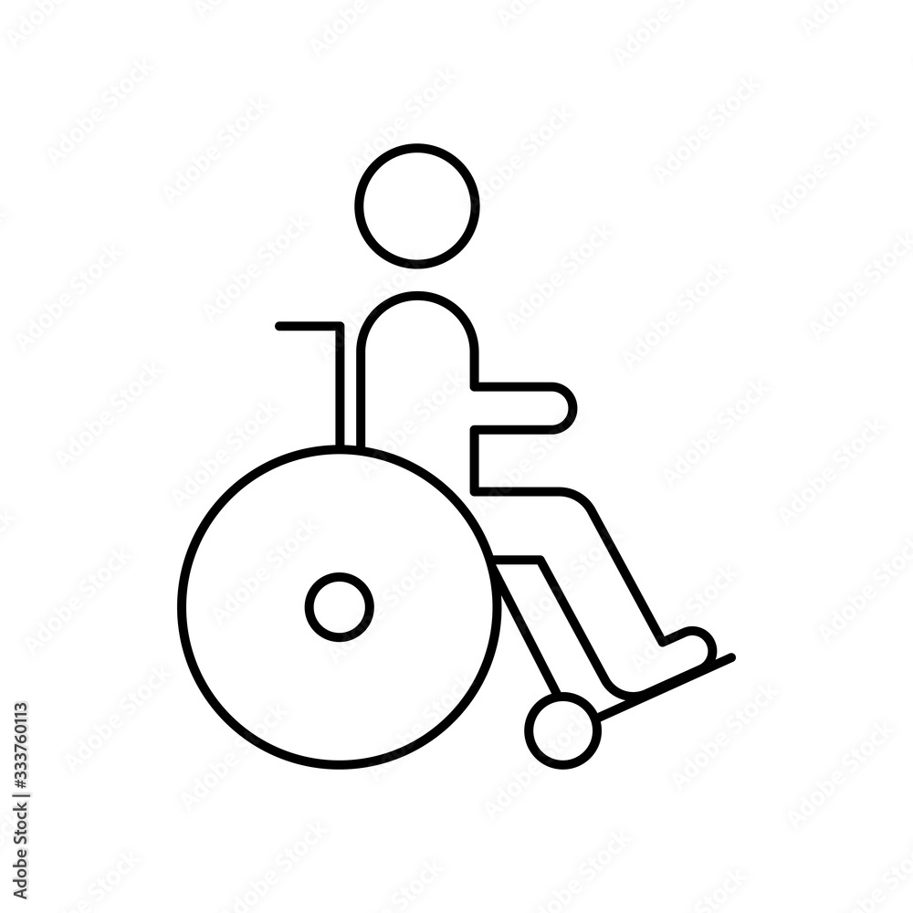 Wheelchair simple icon line style Wheelchair simple icon line style