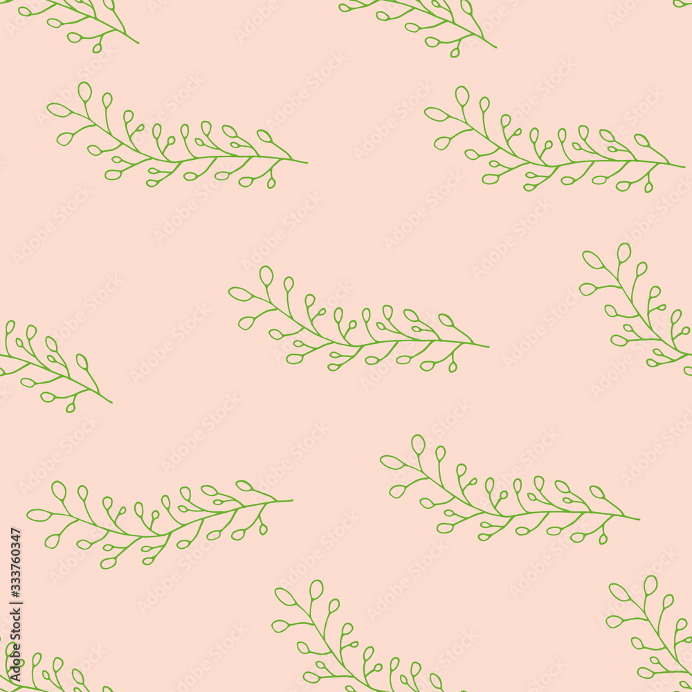 seamless pattern forest leaves hand drawn vector. autumnal garden leaf Isolated on white background. Botanical forest plants or september october tree foliage
