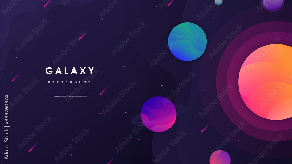 Galaxy background with colorful shapes Vector