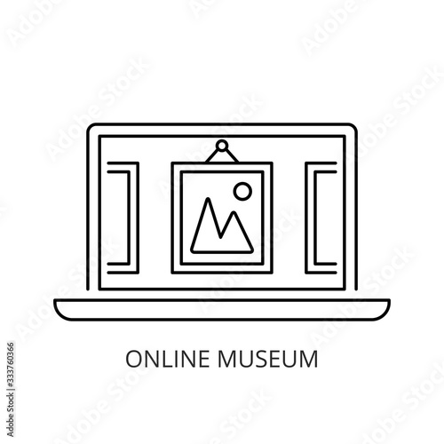 Online museum icon line style