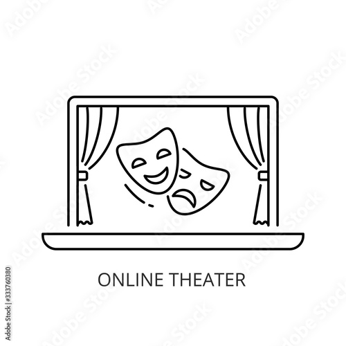 Online theater icon line style