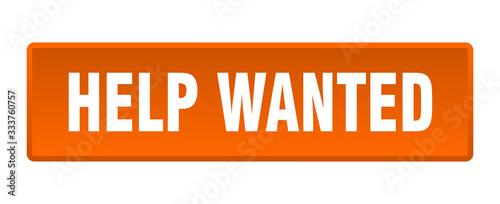 help wanted button. help wanted square orange push button
