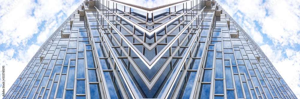 Obraz premium Skyscrapers from a low angle view in modern city of taiwan
