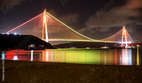 third bridge or yavuz sultan selim bridge at Night