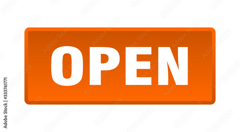 open button. open square orange push button open button. open square orange push button