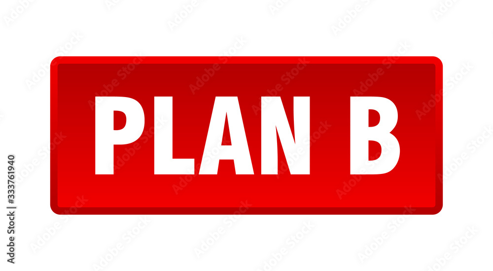 plan b button. plan b square red push button plan b button. plan b square red push button