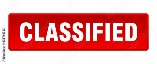 classified button. classified square red push button