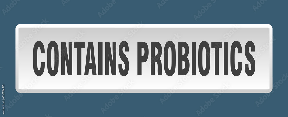 contains probiotics button. contains probiotics square white push button contains probiotics button. contains probiotics square white push button