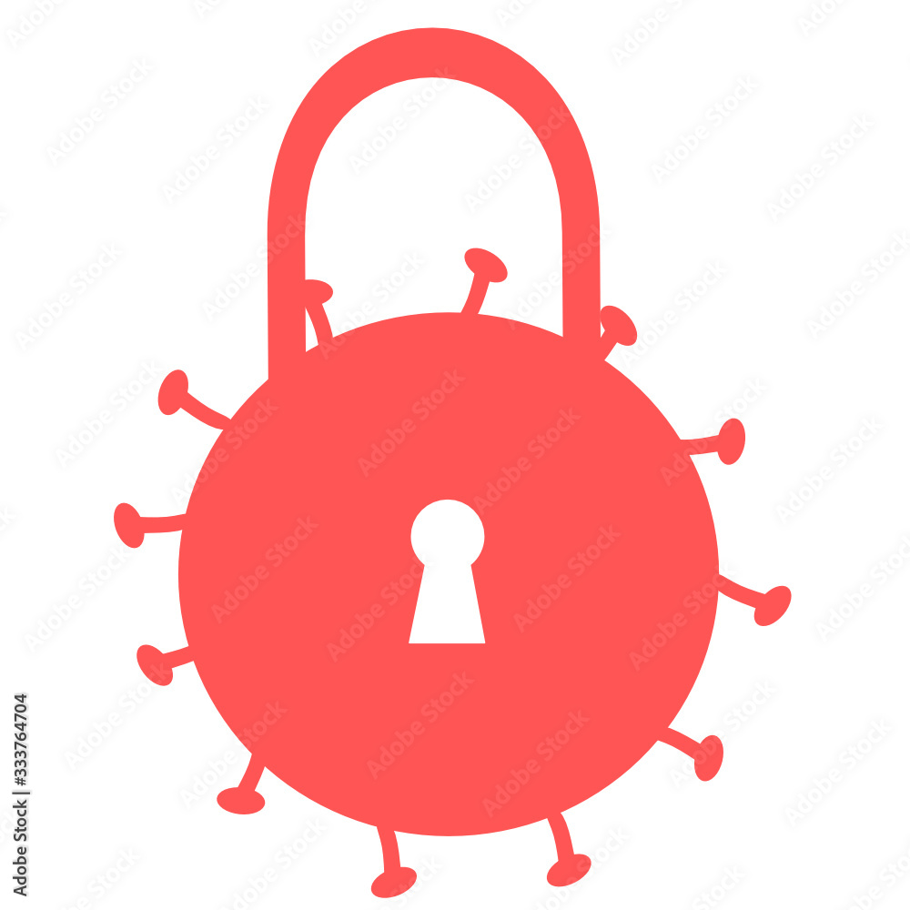 Obraz premium Lock down Pandemic stop Novel Coronavirus outbreak covid-19 2019-nCoV symptoms in Wuhan China corona Europe warning and quarantine. Vector illustration protect icon isolation lock down sign symbol