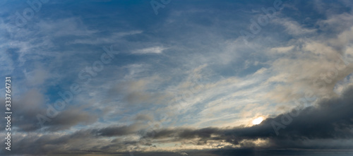 Fantastic dark thunderclouds at sunrise © StepStock