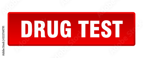 drug test button. drug test square red push button