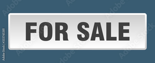 for sale button. for sale square white push button