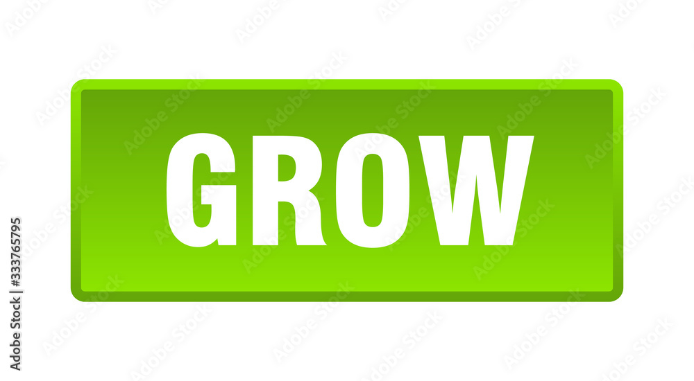 grow button. grow square green push button grow button. grow square green push button