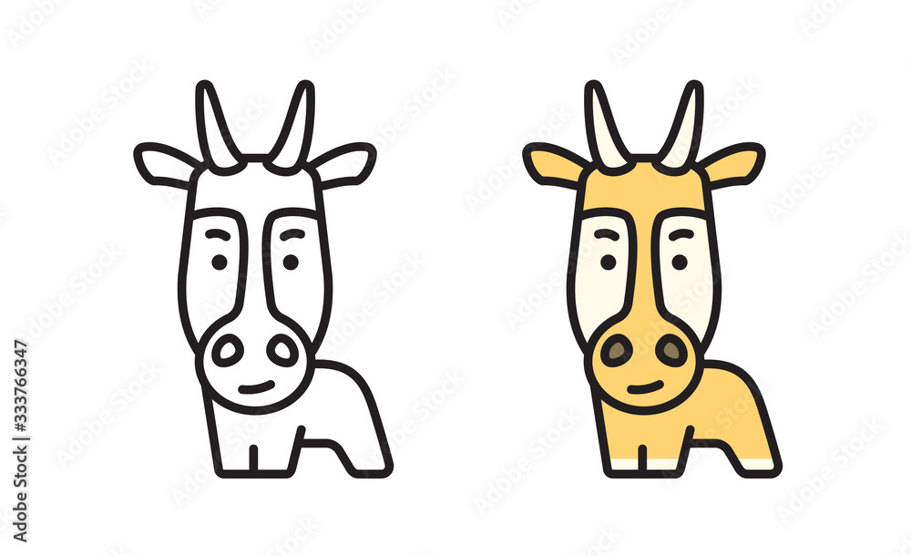 Cartoon antelope icon in a modern flat style. Simple vector illustration of wildlife. Cartoon antelope icon in a modern flat style. Simple vector illustration of wildlife.