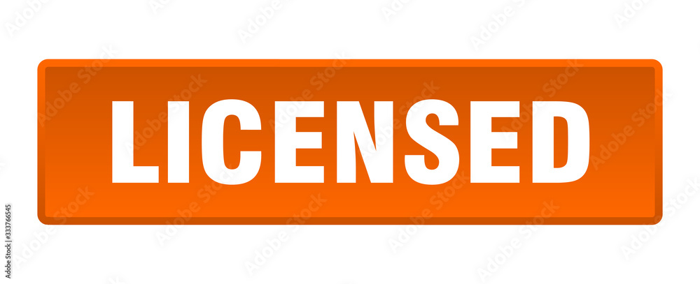 licensed button. licensed square orange push button licensed button. licensed square orange push button