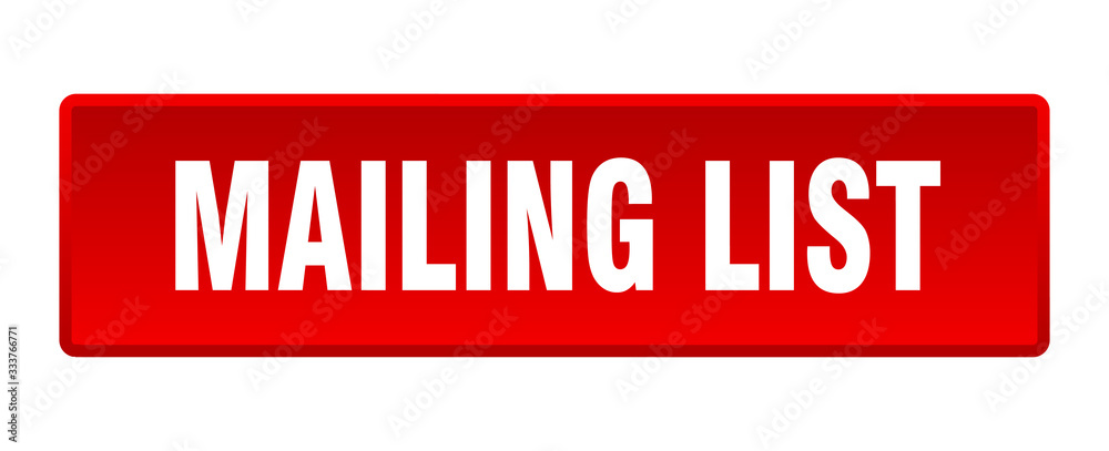 mailing list button. mailing list square red push button mailing list button. mailing list square red push button