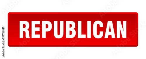 republican button. republican square red push button