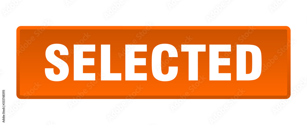 selected button. selected square orange push button selected button. selected square orange push button