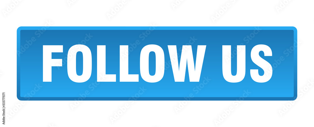 follow us button. follow us square blue push button
