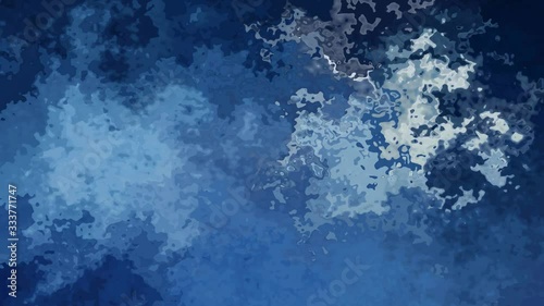 abstract animated twinkling stained background full HD seamless loop video - watercolor splotch liquid effect - color storm sky blue