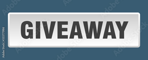 giveaway button. giveaway square white push button