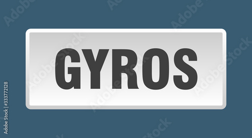 gyros button. gyros square white push button