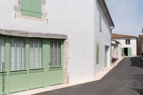 Pretty facades typical house alleys of Noirmoutier french island