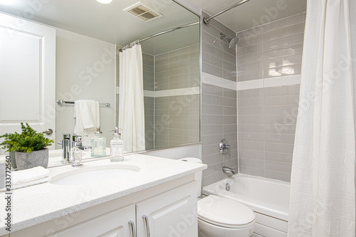 Wide angle shot of interior bathroom