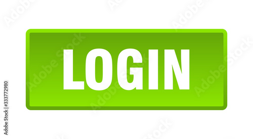 login button. login square green push button