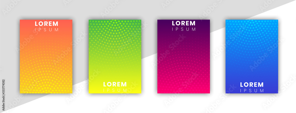 Minimal Cover Template Set With Gradient Design And Geometric Lines 