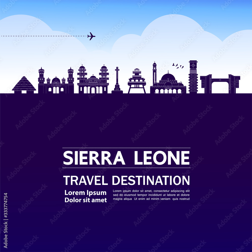 Sierra Leone travel destination grand vector illustration. 